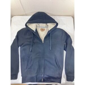 Outdoor Life Mens Full Zip Black‎ Sherpa Lined Hooded Sweatshirt